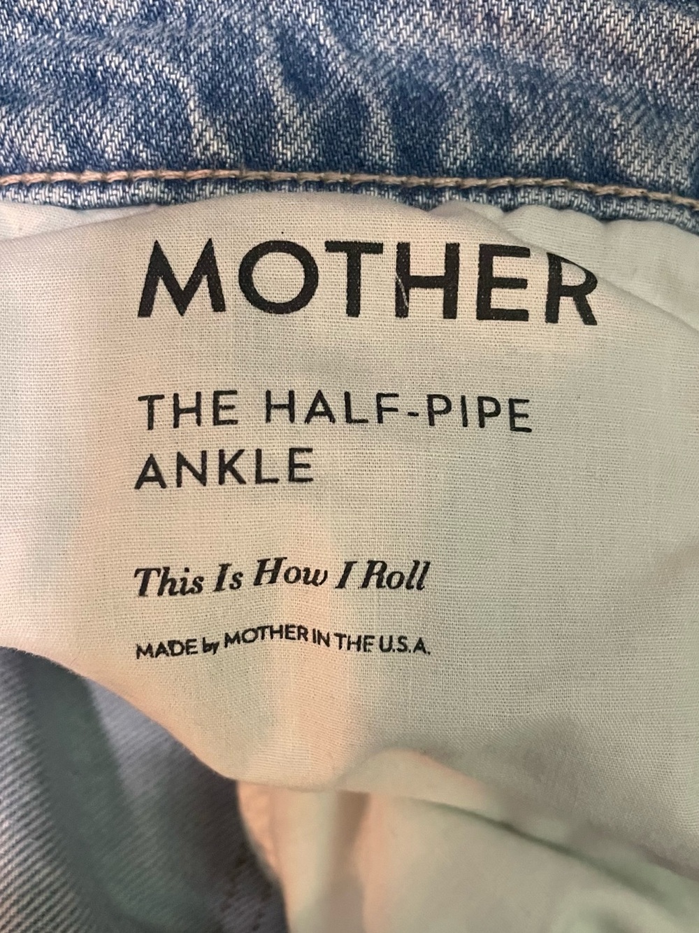 MOTHER SUPERIOR The Half-Pipe Ankle Barrel Jeans This Is How I Roll Size 31 - Picture 9 of 10